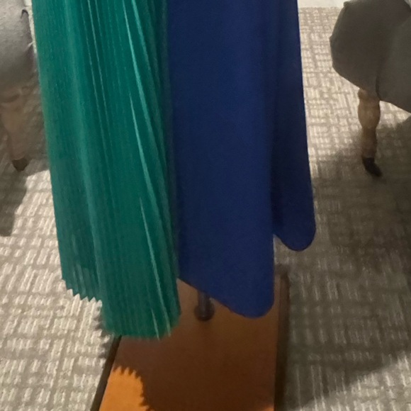 Bundle - Color blocked, pleated, satiny, flowy midi dresses! Price is for both. - Picture 4 of 6